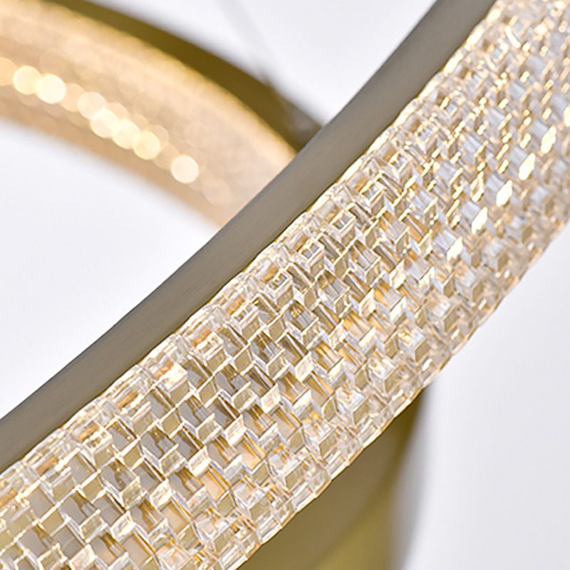 Fissature per illuminazione lampadario multi-testa lampada lampadario moderno ad anello con tonalità acrilica chiara