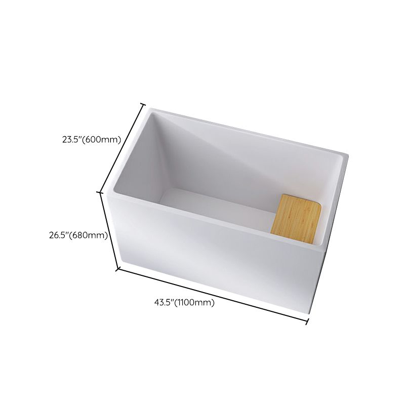 Soaking Acrylic Bathtub Antique Finish Rectangular Flat Bottom Bath Tub