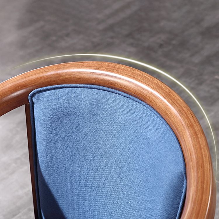 Silla de comedor de madera tradicional, silla de comedor de tela de lino para uso en restaurantes
