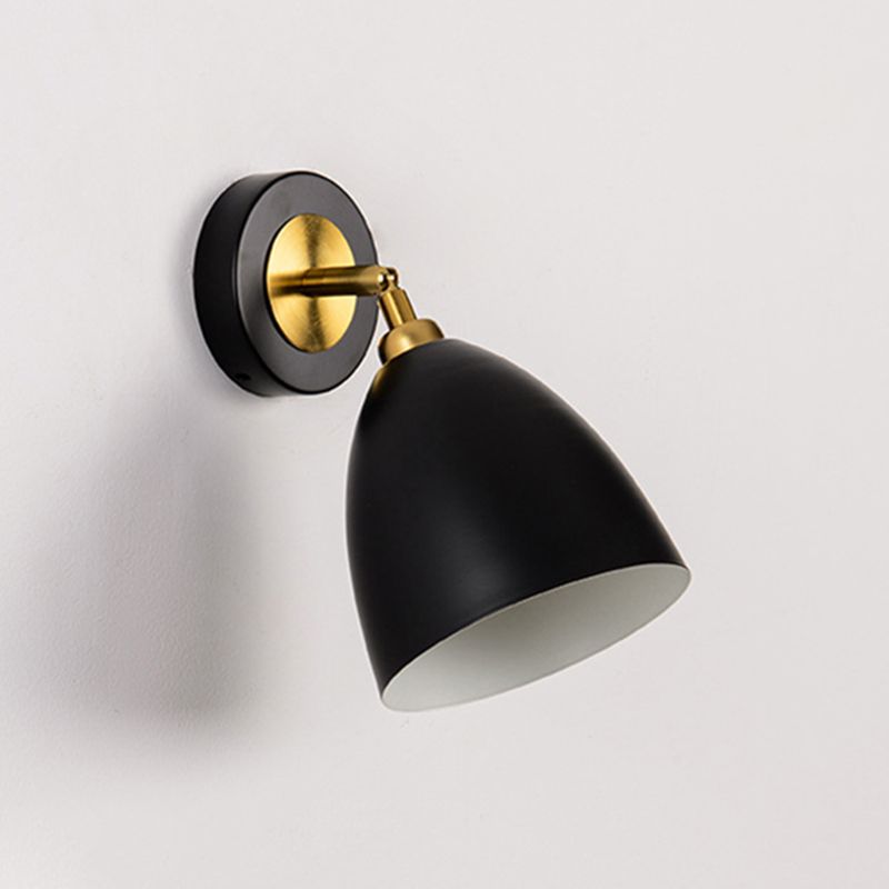 Nordic Style Iron Wall Light Cone Shape Adjustable Wall Lamp for Living Room