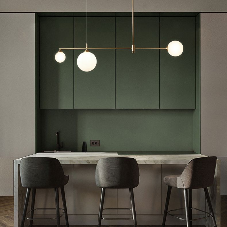 Glass Linear Hanging Lamp Kit Modern Hanging Island Lights for Dining Room