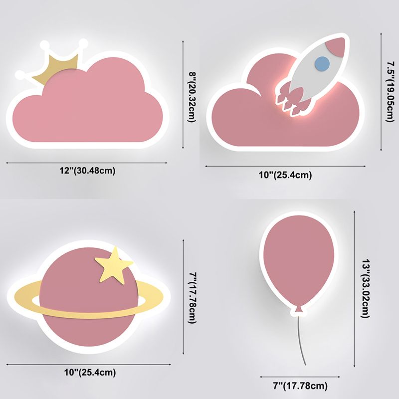 Metal Macaron Color Spliques Splone Cloud Forma LED de estilo de montaje de pared de estilo simple