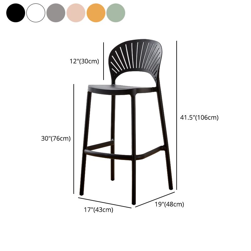 Modern Bar-stool Plastic Counter Bar Stool with Plastic Legs for Kitchen