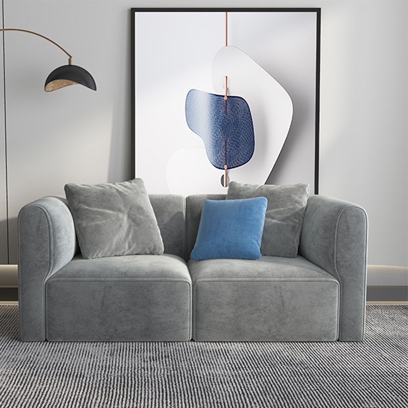 Velvet One Arm Sectional Sofa 27.56"High Tight Back Sofa for Living Room