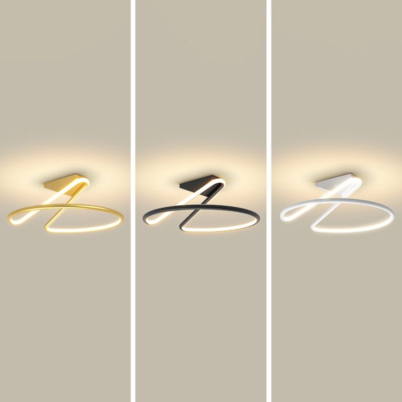 Circle Semi Flush Mount Light Modern Simplicité Assymer Mount Light de plafond pour chambre à coucher