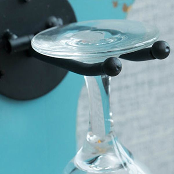 Metal Wall Mounted Wine Bottle & Glass Rack Industrial Wine Rack