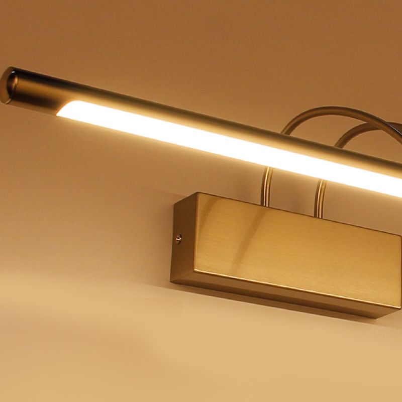 Linear Metallic Bar Vanity Light Contemporary Wall Mount Light in Bronze