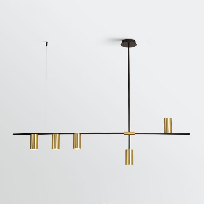 Éclairage d'éclairage de l'île de cylindre Éclairage de pendentif métallique moderne