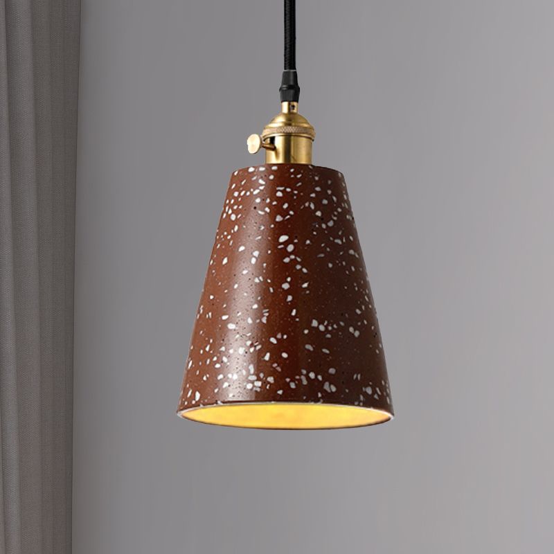 Cone Pendant Lighting in Nordic Style Cement 1 Light Black/Grey/White Hanging Light