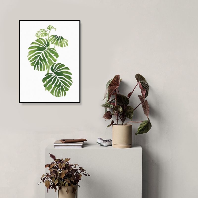 Minimalist Illustration Plant Wall Art House Interior Canvas Print in Pastel Color