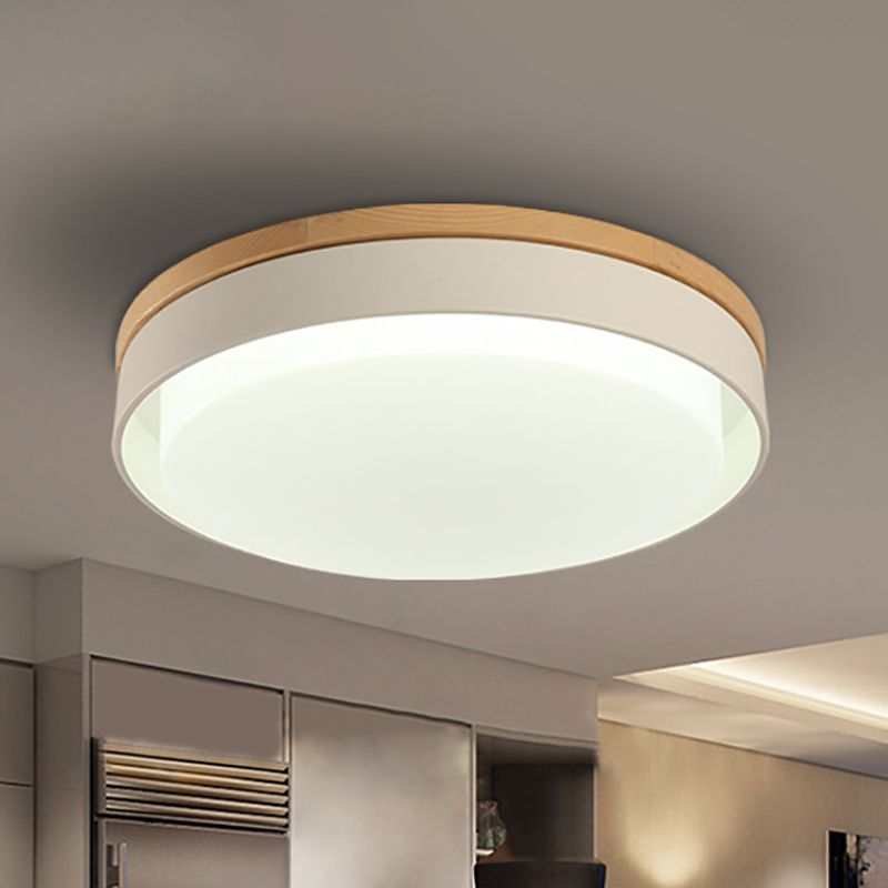 Iluminación empotrada redonda azul/blanca/amarilla, montaje empotrado de techo Led de metal macarrón nórdico con pantalla acrílica, 12"/18,5" W