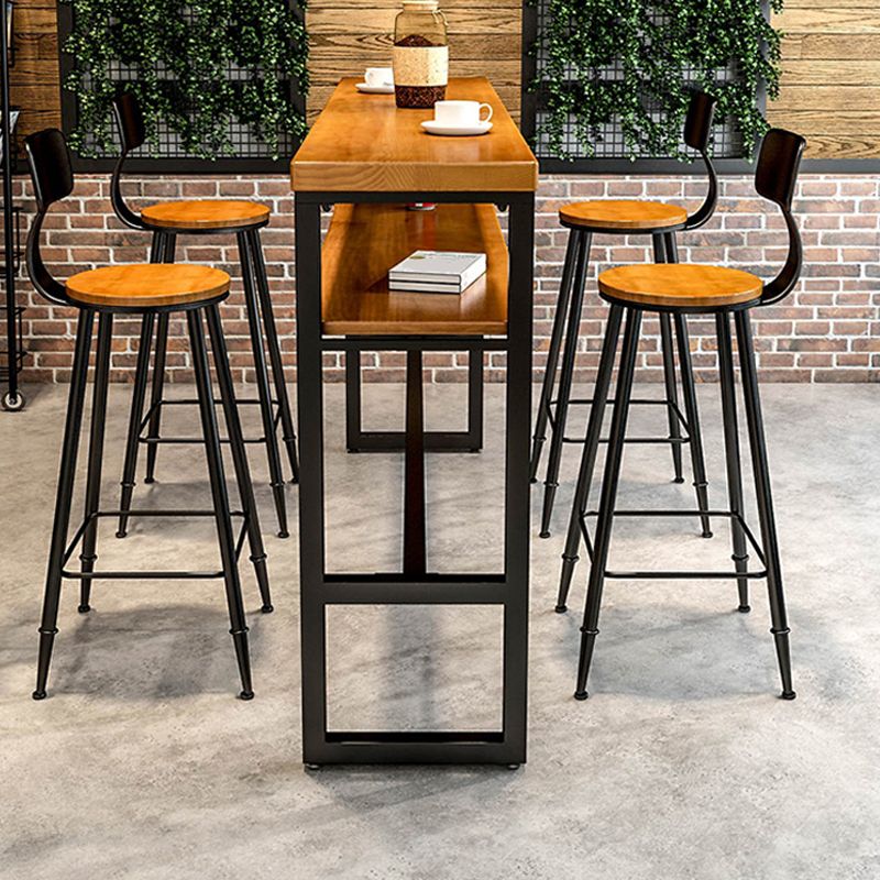 Tavolo da pranzo moderno rettangolo barre da pranzo in legno tavolo da barra con scaffali