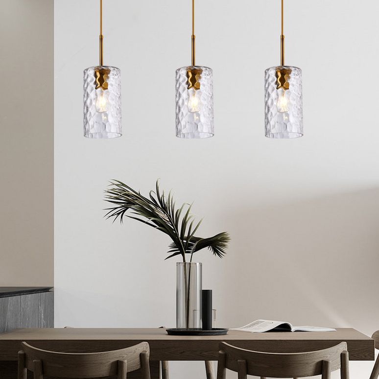 Flipped Glaszylindrische Tropfenlampe Minimalist 1 Glühmessing -Pendelleuchte