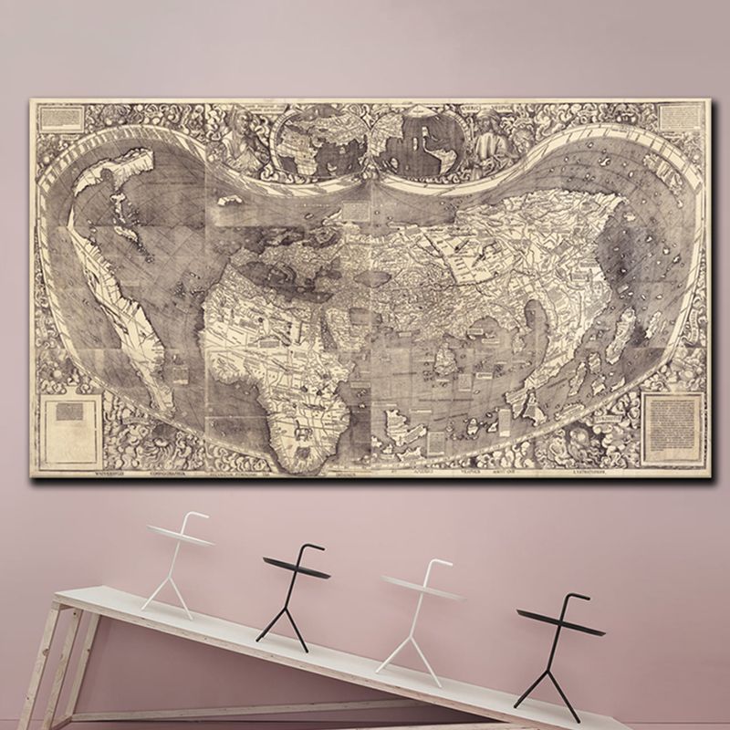 Gray Stadtplan Painting Textured Wall Art Print for Girls Bedroom, Multiple Sizes