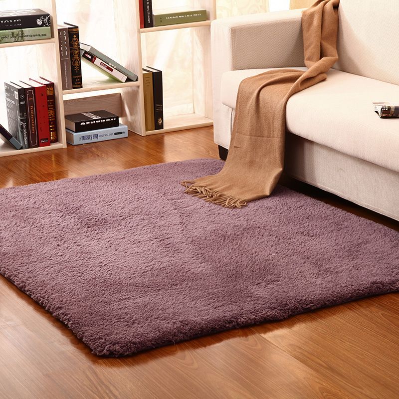 Casual Plain Rug Multi Color Polyster Area Rug Non-Slip Backing Easy Care Washable Carpet for Bedroom