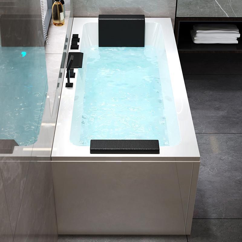 Acrylic Rectangular Bath Soaking Bathtub in White , 22.03" Tall