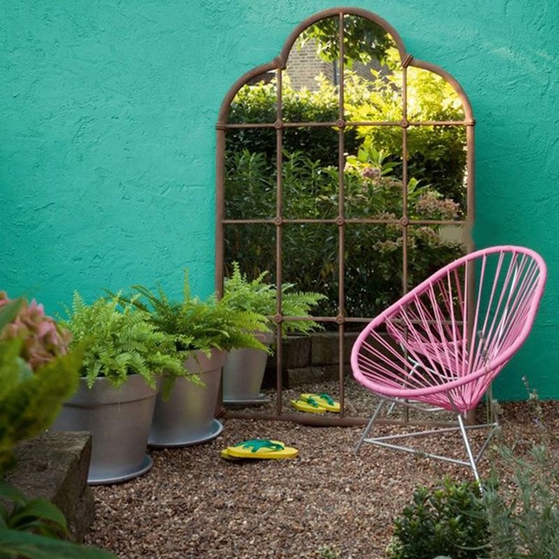 Tropical Faux Rattan Outdoor Chair with Arm UV Protective Outdoor Chair