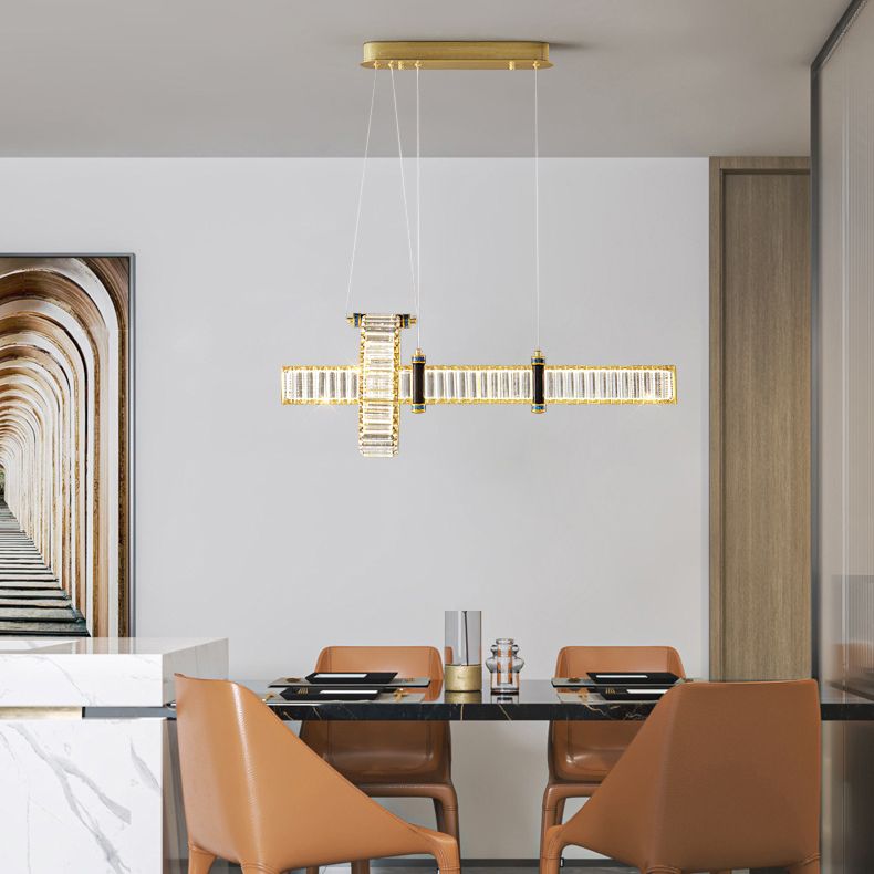 Contemporary Island Light Fixtures Crystal Hanging Lamp for Dining Room