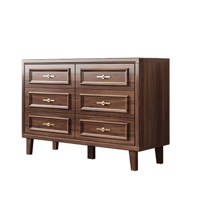 16" W Modern Brown Oak Storage Chest Dresser Wood Storage Chest with Drawers