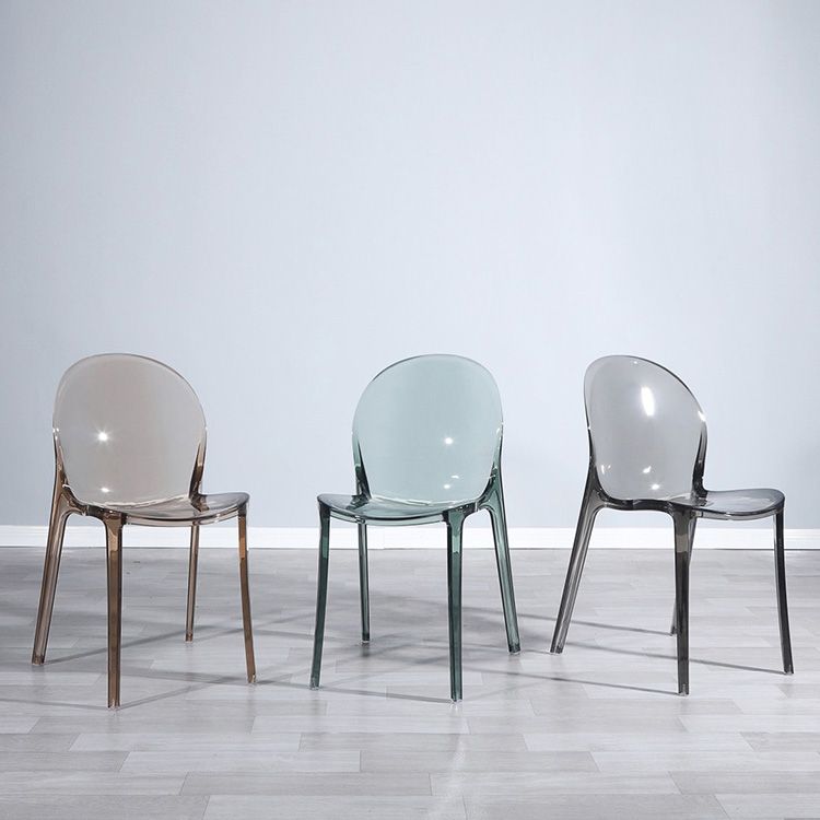 Contemporary Kitchen Dining Side Chair Plastic Stack Parsons Chair