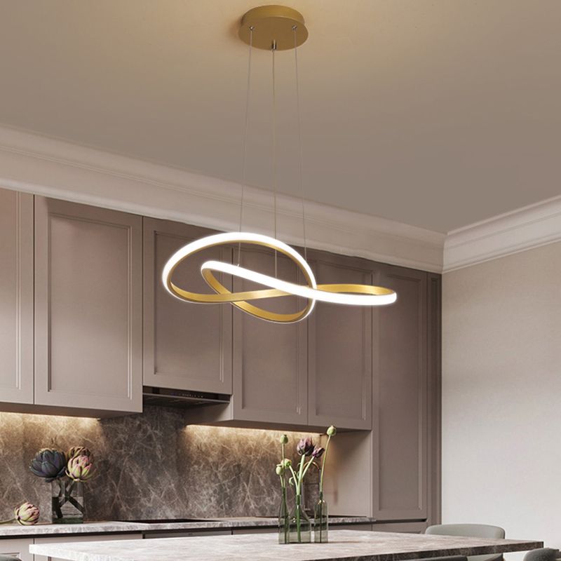 Twist Shade Metall Kronleuchter Licht moderne 1-helle Kronleuchterbeleuchtung in Gold