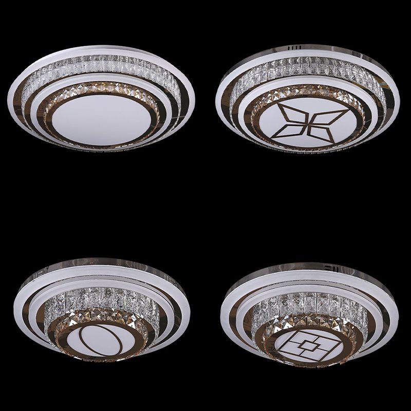 Geometric Crystal LED Ceiling Light in Modern Creative Style Stainless-Steel Ceiling Fixture for Living Room