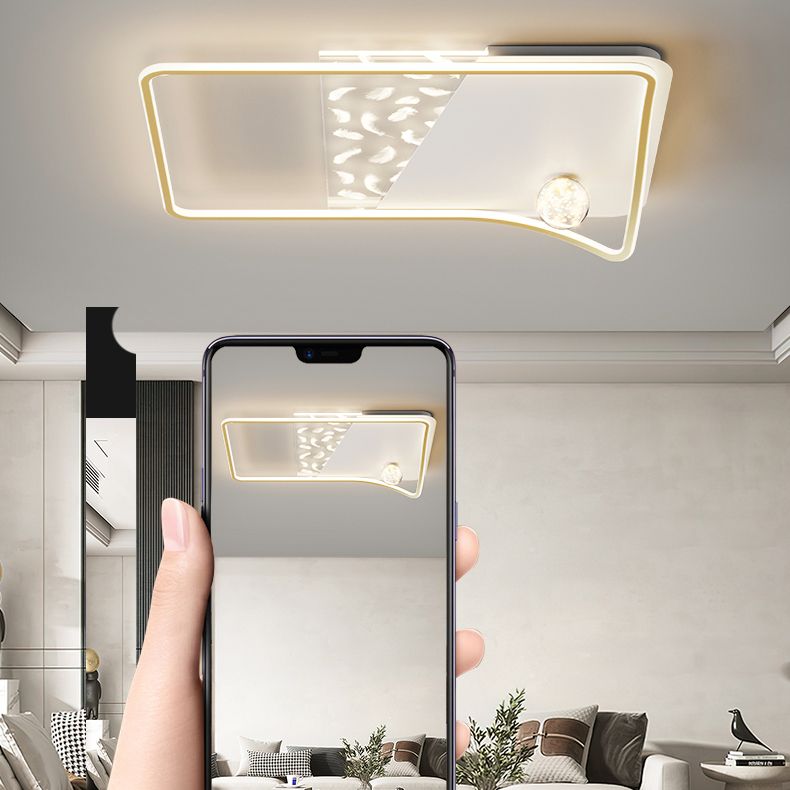 Lignes LED plafonnier style moderne encastré pour salon salle à manger