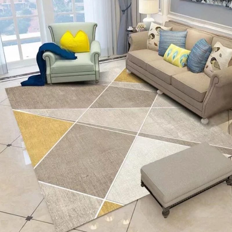 Chic Multi Color Minimalist Rug Polypropylene Abstract Geometry Rug Pet Friendly Non-Slip Machine Washable Rug for Drawing Room