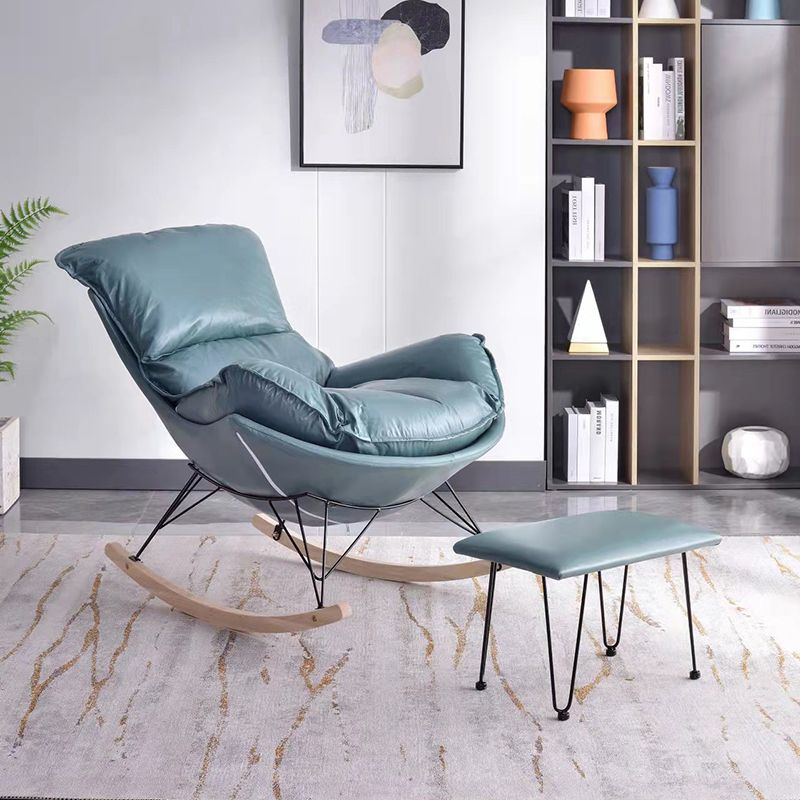 Faux Leather Gorgeous Rocking Chair Removable Cushions Rocker Chair for Living Room