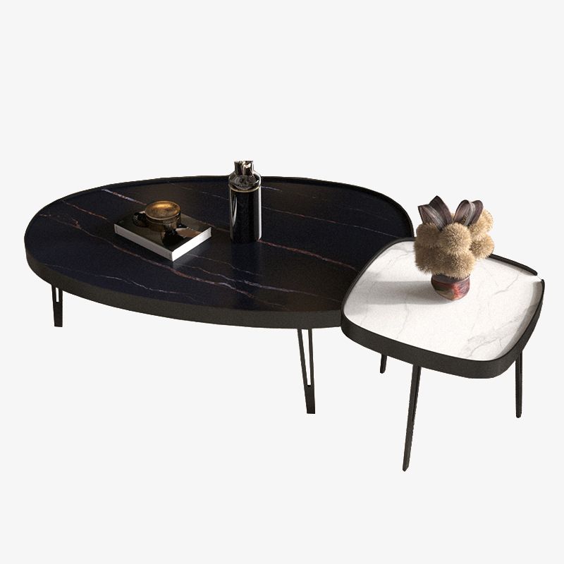 Modern Slate/metal Oval/square Coffee Table for Living Room Cocktail Table