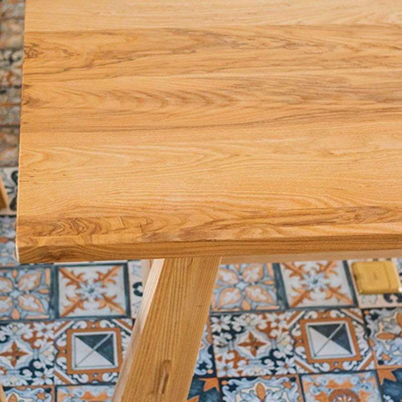 Natural Simplicity Rectangle Dining Table Pine Solid Wood Trestle Base Table