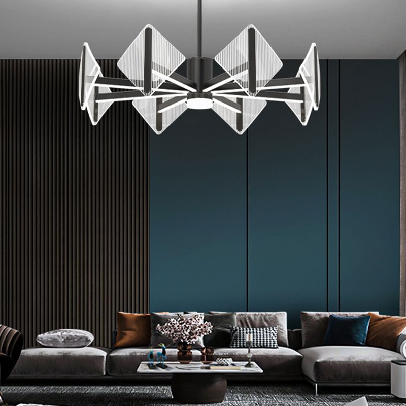 Acrylic Black Hanging Pendant Lights Contemporary Hanging Lamps for Living Room