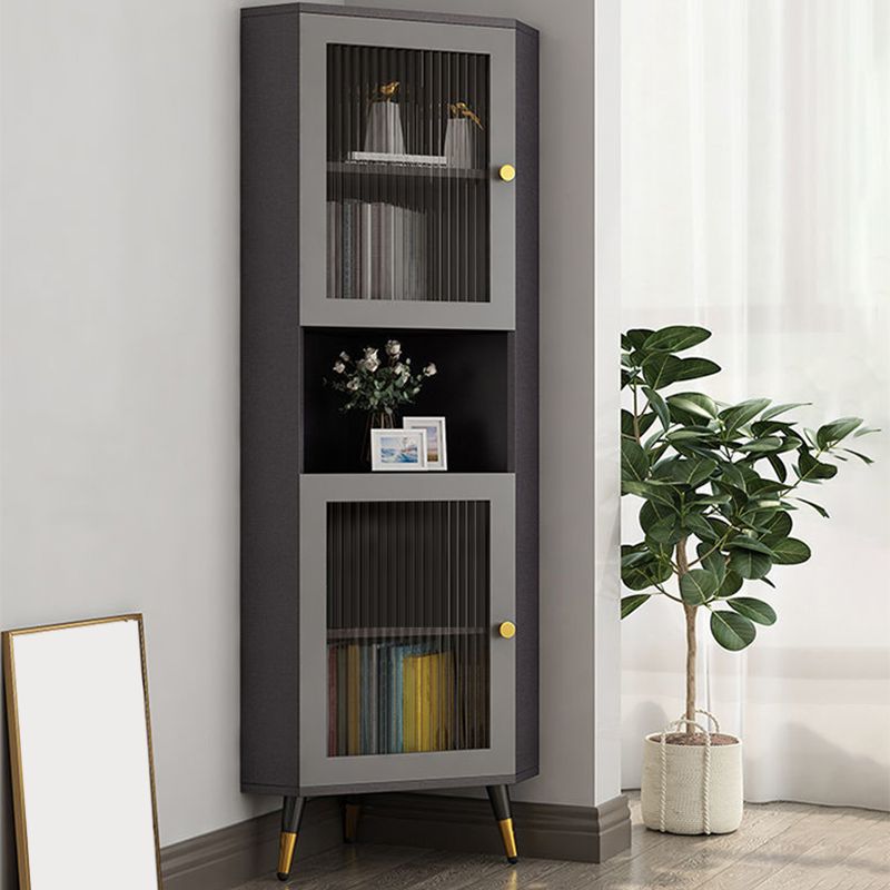 Contemporary Storage Cabinet with Shelf and Glass 2 - Door Cabinet
