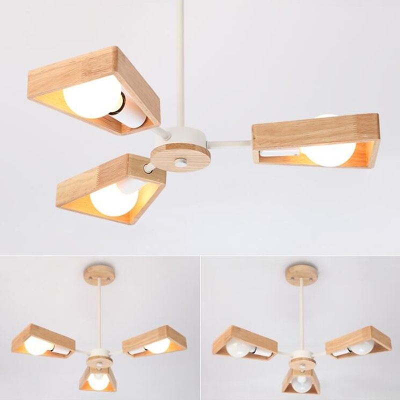 Sputnik Chandelier Light Fixture Nordic Style Wooden Chandelier Lighting Fixture