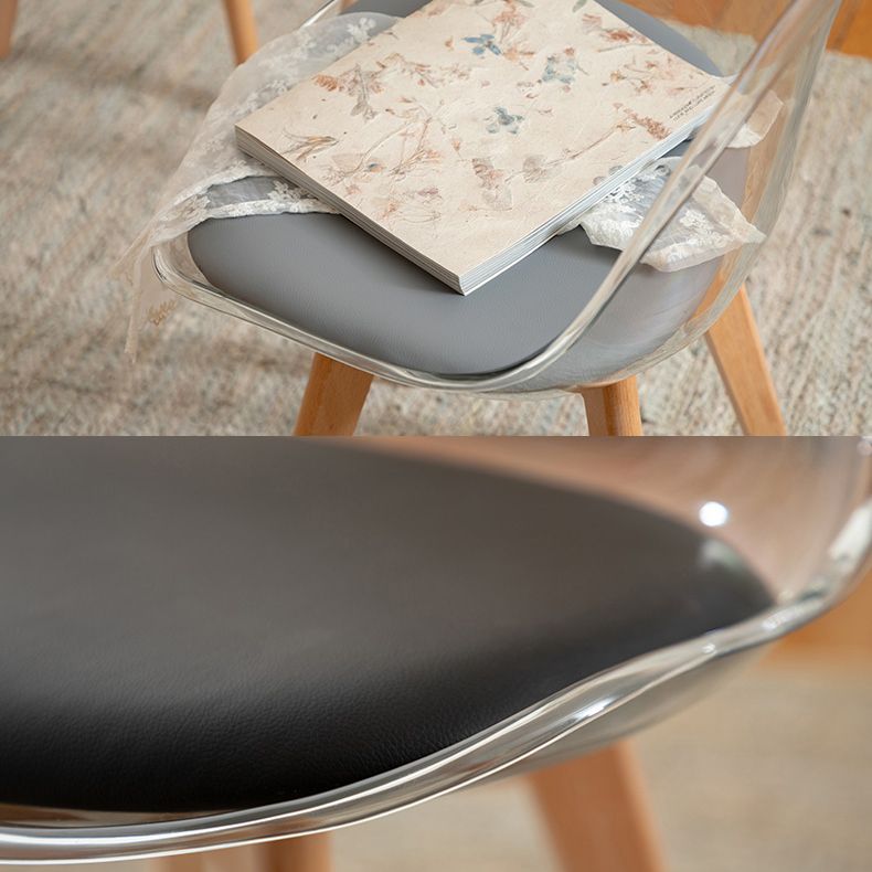 Modern Style Indoor-Outdoor Plastic Side Chair Set Clear Stack Dining Chair