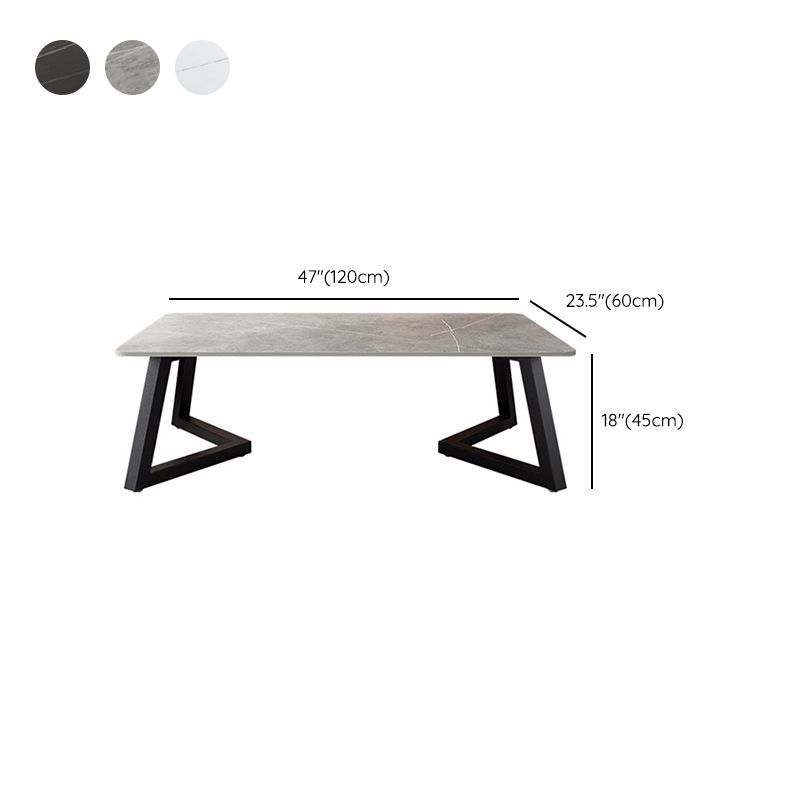 Slate Rectangular Coffee Table No Distressing Single Coffee Table