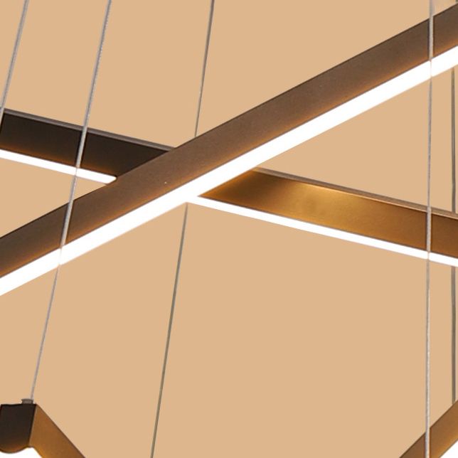 Modern Style Metal Hanging Light Fixtures Linear Multi Lights Suspension Light