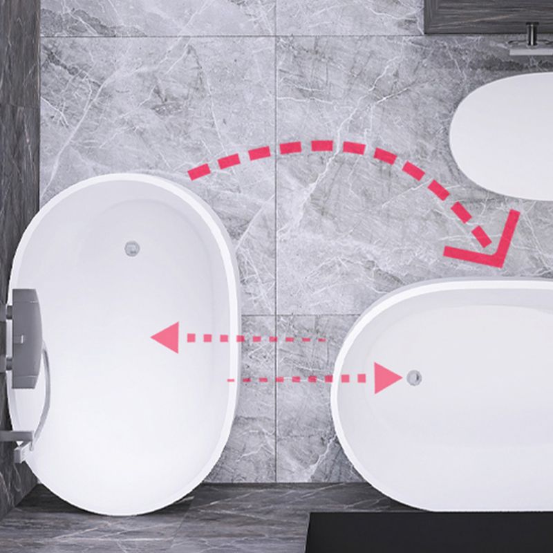 Modern Style Freestanding Bath Tub Acrylic Oval Bathtub in White