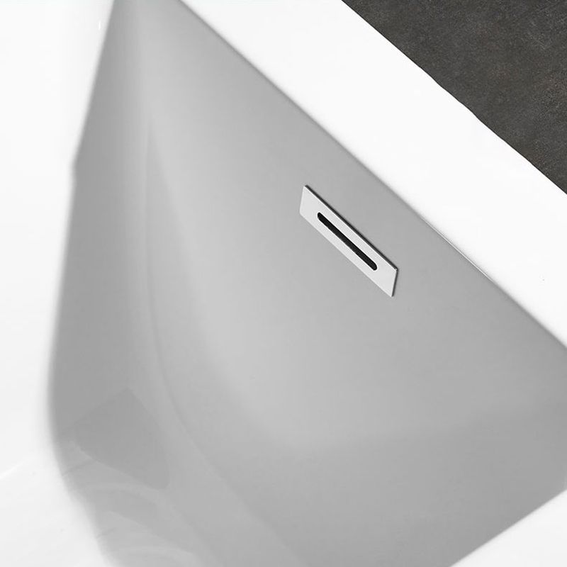 Rectangle Acrylic Soaking Bathtub Contemporary White Drop-in Bathtub