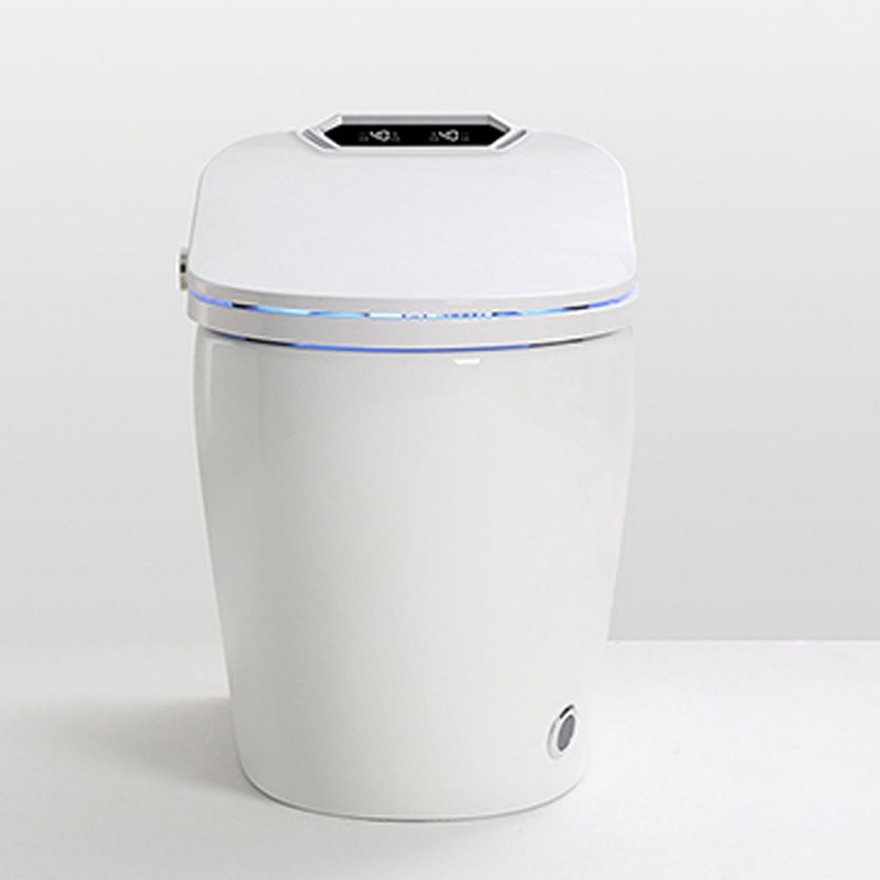 Modern Round-Front One Piece Toilet White Heated Seat Toilet with Seat