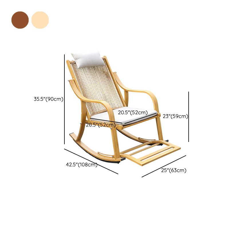Vintage Style Wood Simple Rocking Chair Lounge Leisure Lazy Chair for Balcony