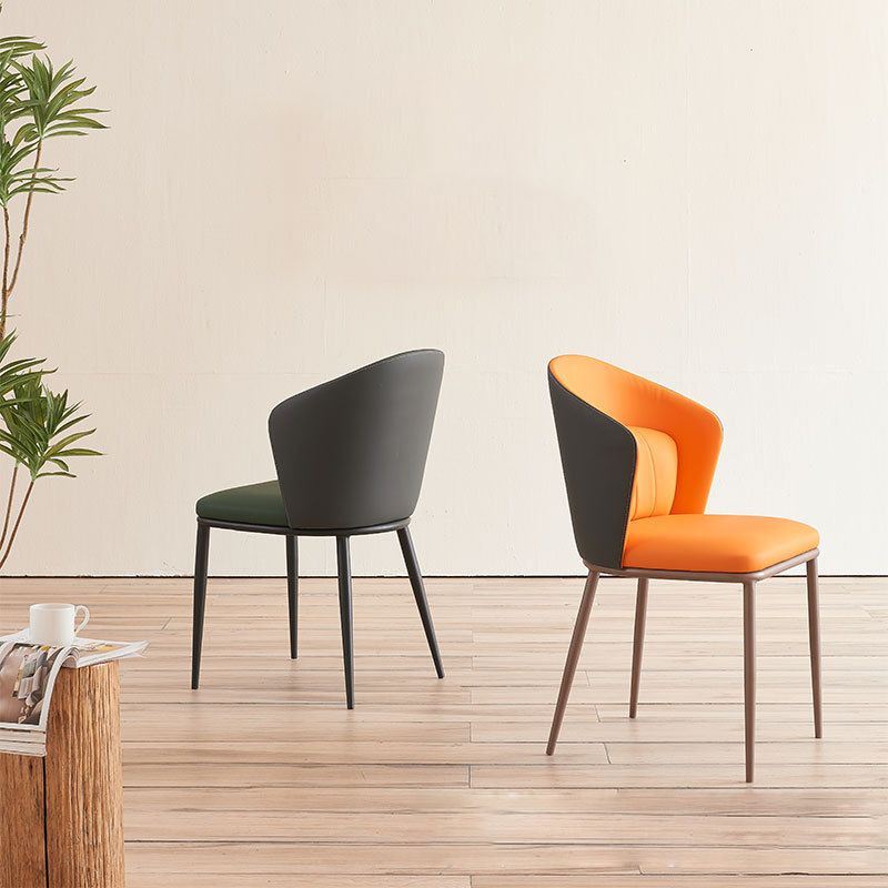 Contemporary Style Chair Armless Side Chairs with Metal Legs