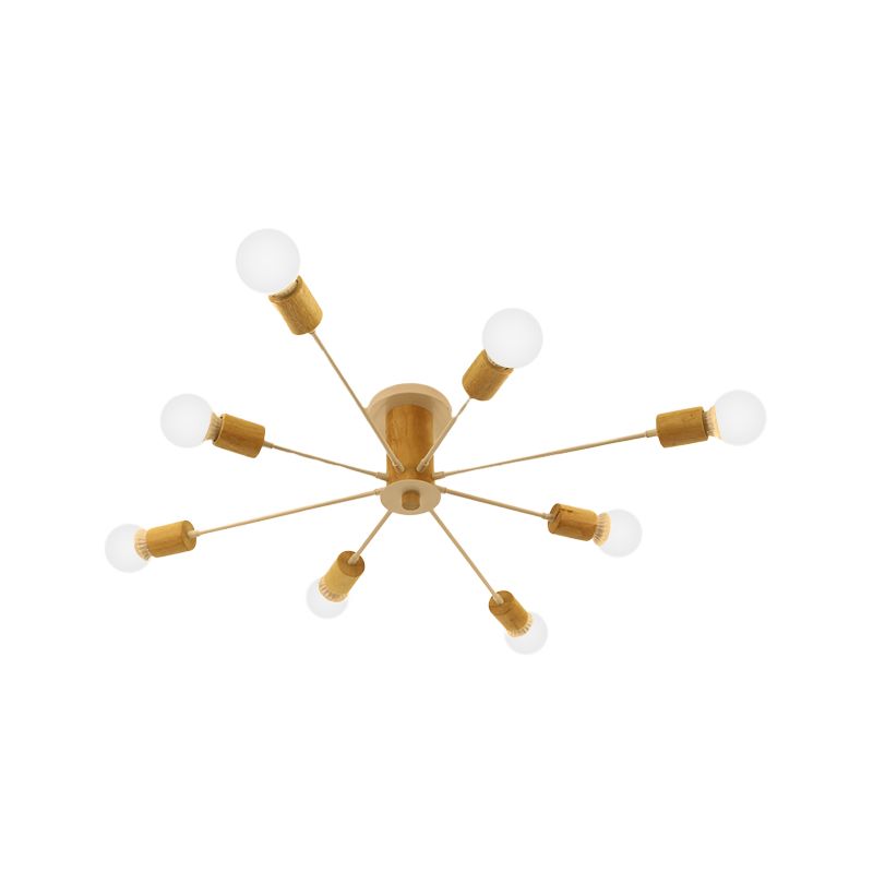 Lámpara de techo semiempotrada Starburst de 6/8/10 luces, lámpara de techo para sala de estar de Metal nórdico blanco/negro