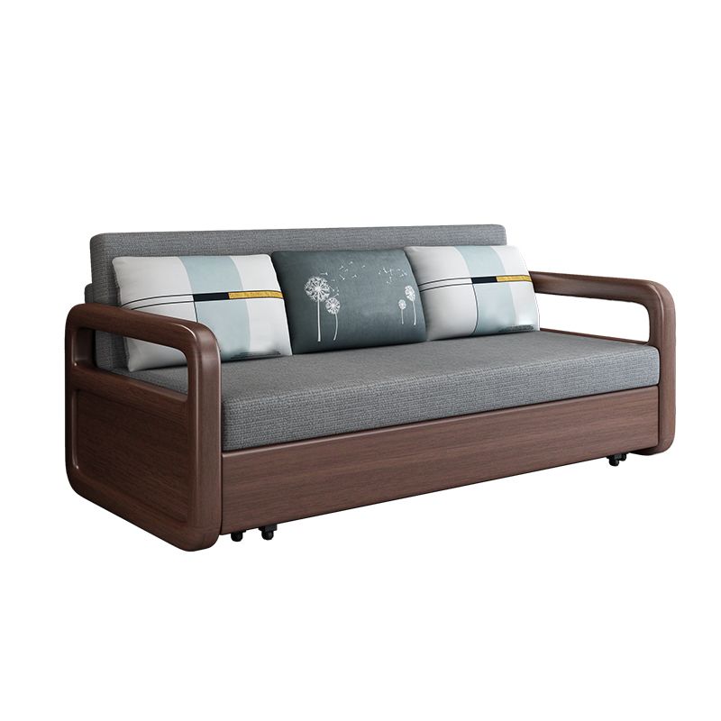Modern Cotton Blend Sleeper Sofa Wood Frame Armless Sofa Bed