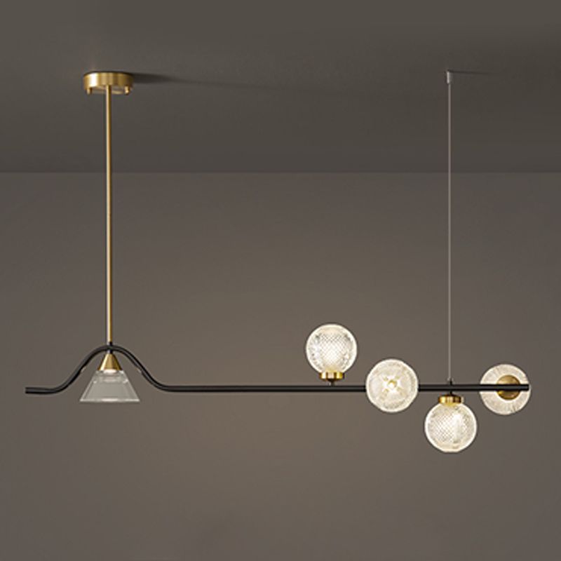 Black/Golden Kitchen Island Lighting Glass Ceiling Light for Living Room