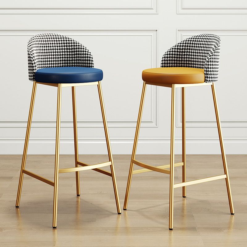 Taburete de bar de estilo escandinavo, asiento redondo de cuero, taburete para cocina