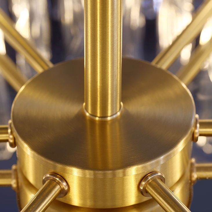 Moltiplicatore Crystal Crystal Light Modern Metal Round Living Room Lampella Luce in oro