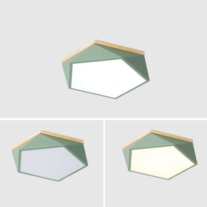 Plafonnier en forme de géométrie de style moderne, éclairage de plafond en métal à 1 lumière pour chambre à coucher