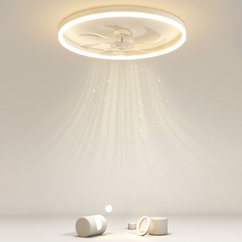7-Blade LED Ceiling Fan Children White Fan with Light for Bedroom