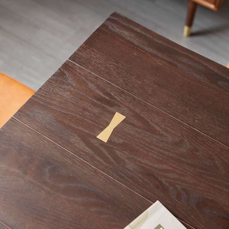Rectangle Wood Color Dining Table Oak Solid Wood Table Luxury with 4 Legs